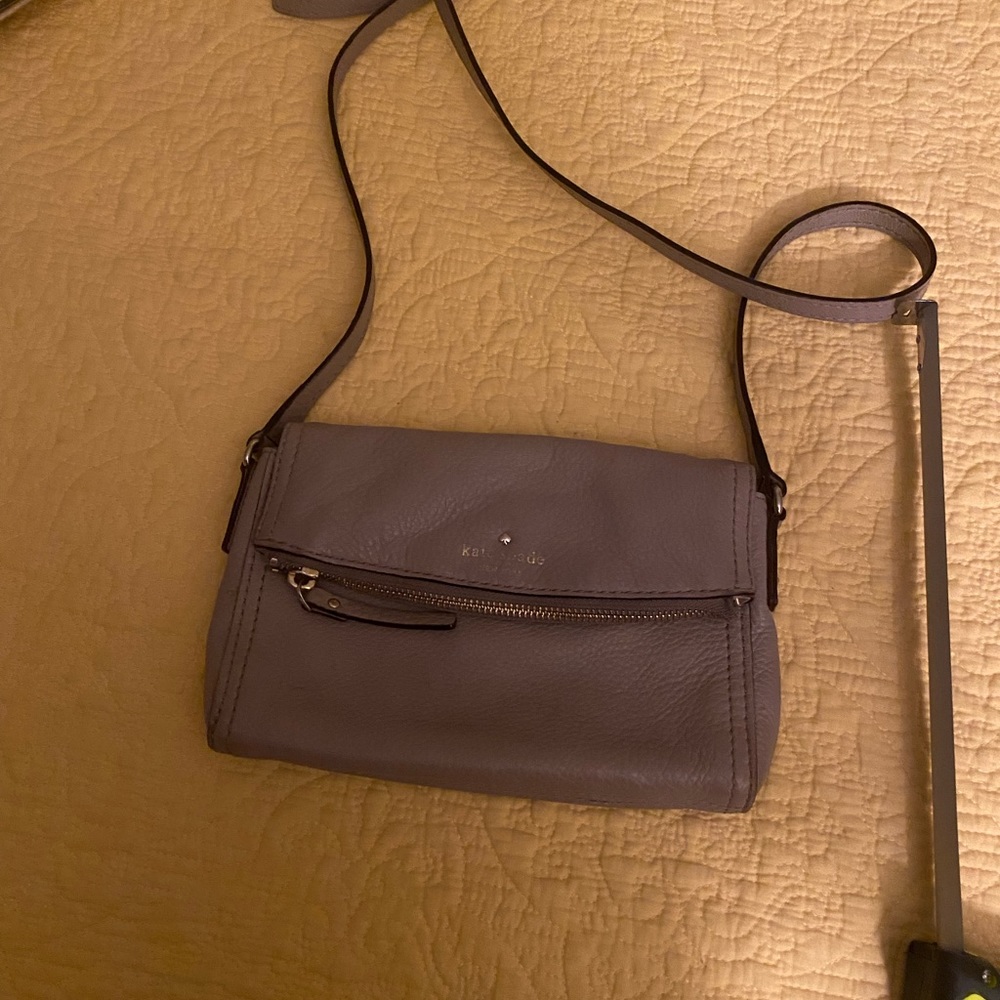 kate spade gray leather crossbody bag
